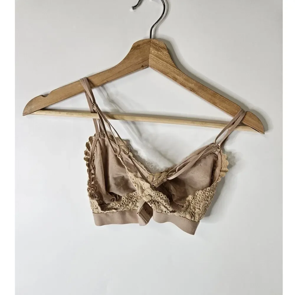 Aerie Lace Bralette Nude Wireless, Lightly Lined Size S Lightweight
